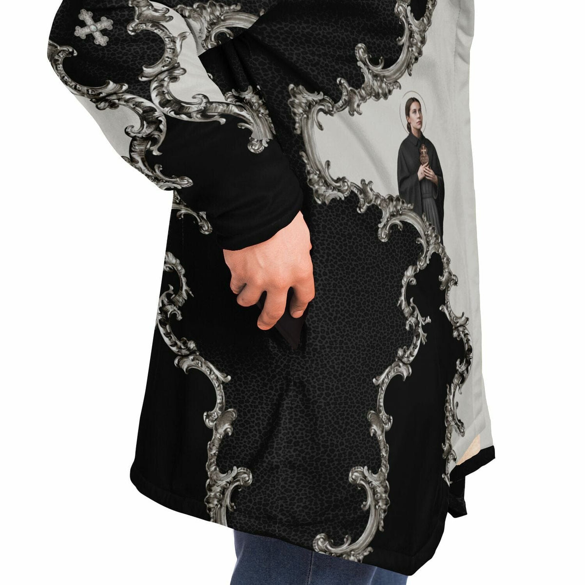 St. Gemma Galgani Microfleece Cloak (Baroque Leopard) Copyright VENXARA