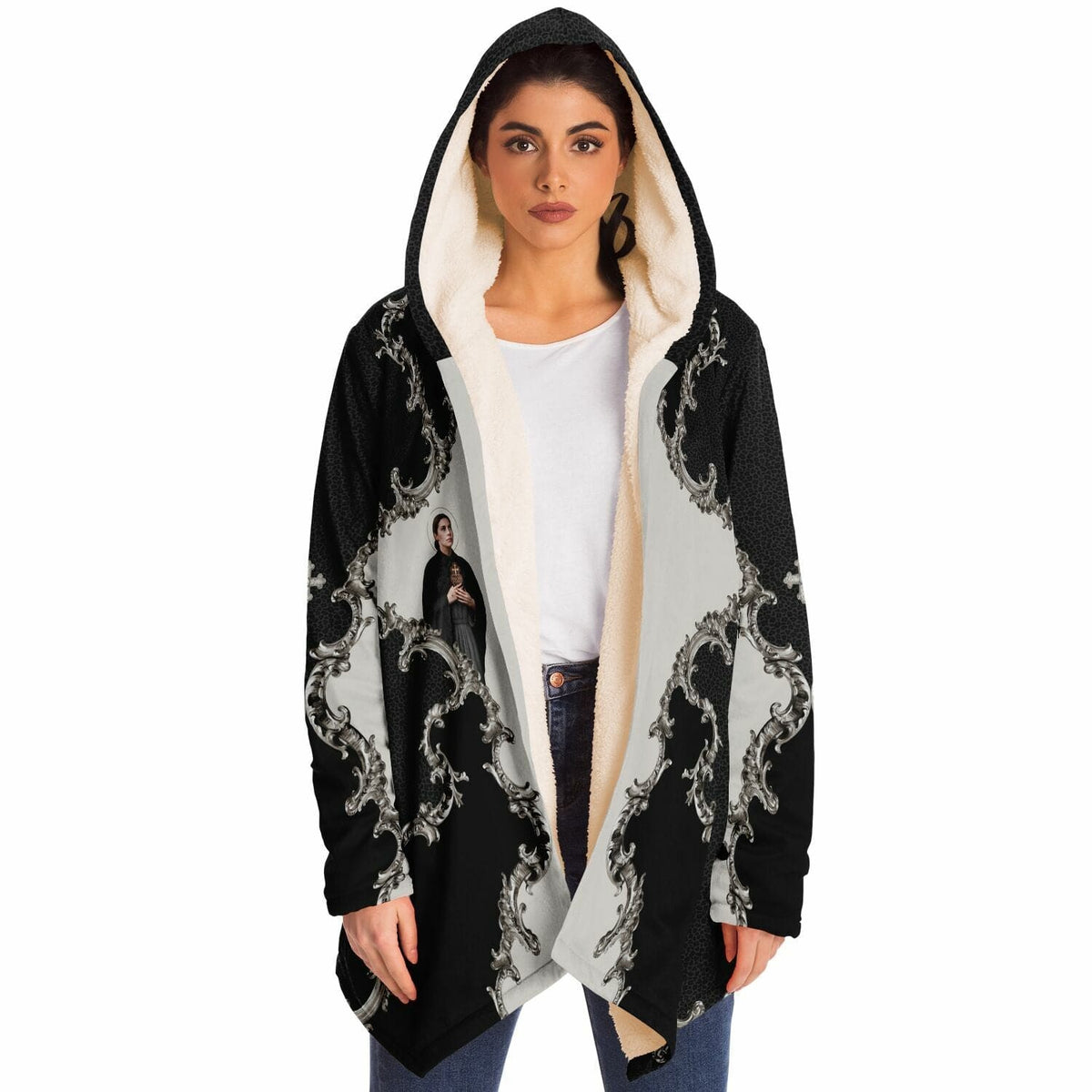 St. Gemma Galgani Microfleece Cloak (Baroque Leopard) Copyright VENXARA