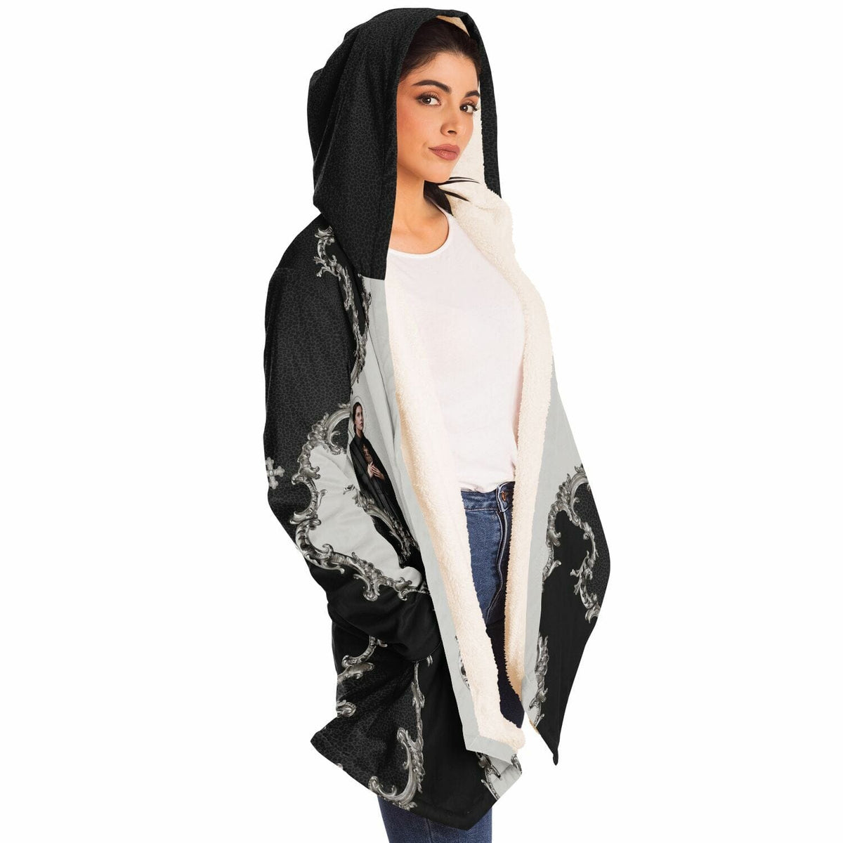 St. Gemma Galgani Microfleece Cloak (Baroque Leopard) Copyright VENXARA