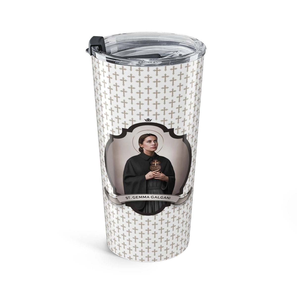 St. Gemma Galgani Tumbler (Crosses 20 oz) Copyright VENXARA
