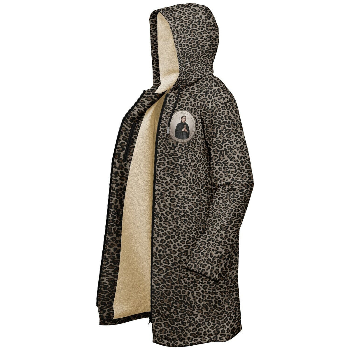 St. Gemma Galgani Zipper Microfleece Cloak (Bold Leopard) Copyright VENXARA