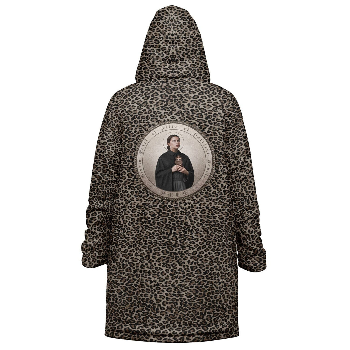 St. Gemma Galgani Zipper Microfleece Cloak (Bold Leopard) Copyright VENXARA