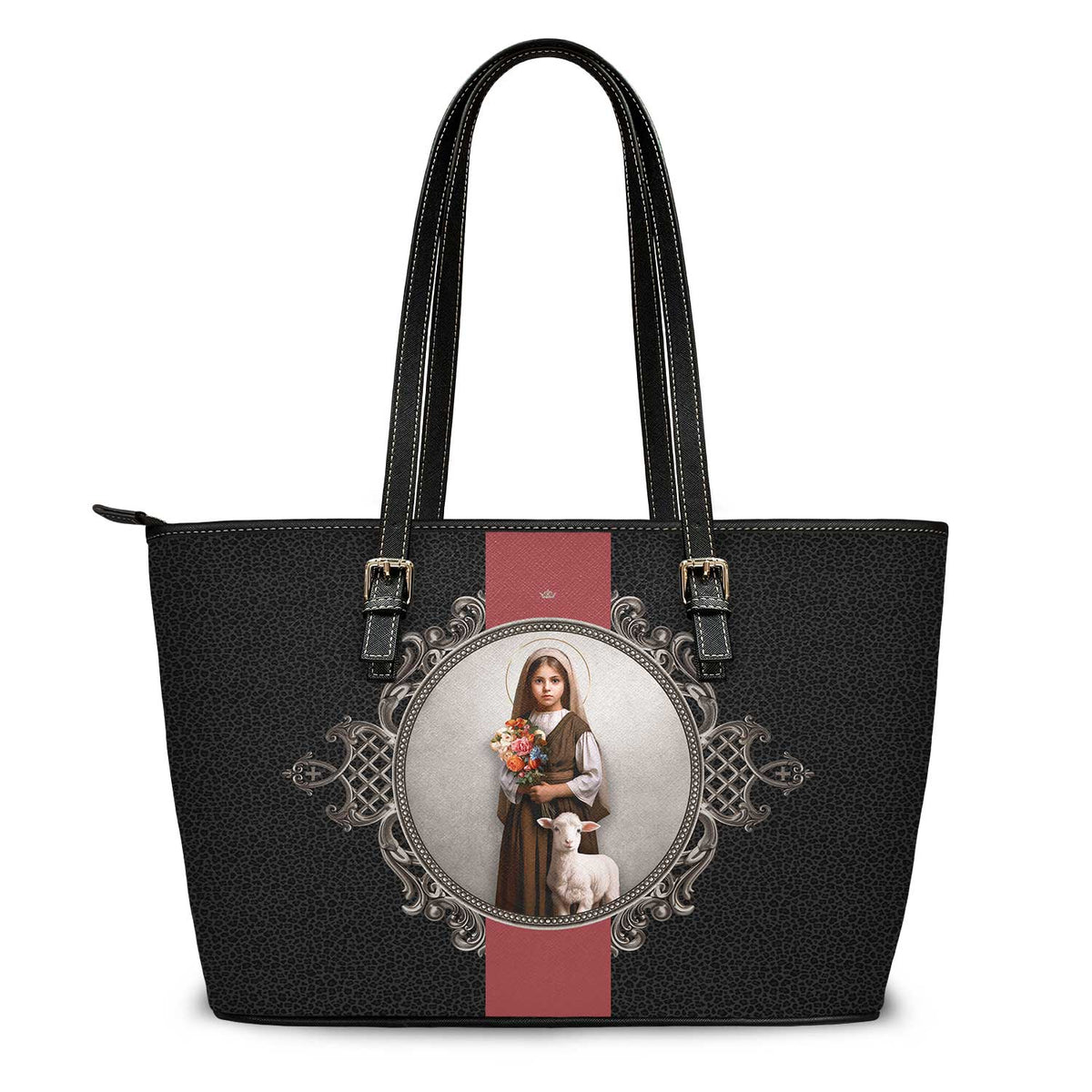 St. Germaine Cousin Medallion Tote Bag (Black Leopard) Copyright VENXARA
