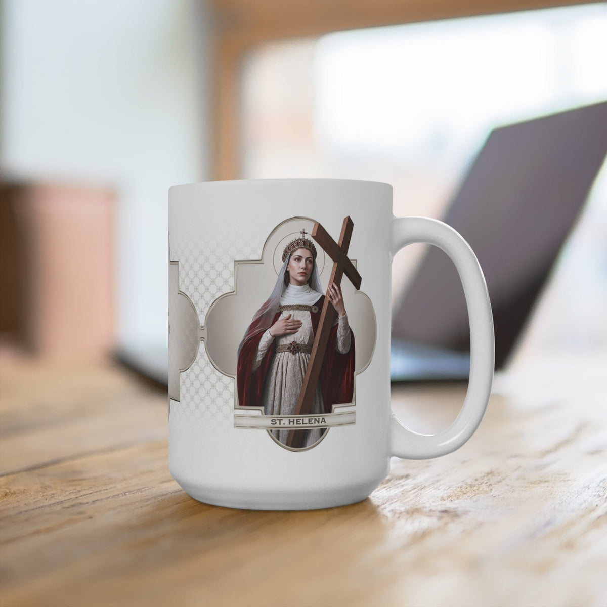 St. Helena Ceramic Mug (White 15 oz) Copyright VENXARA