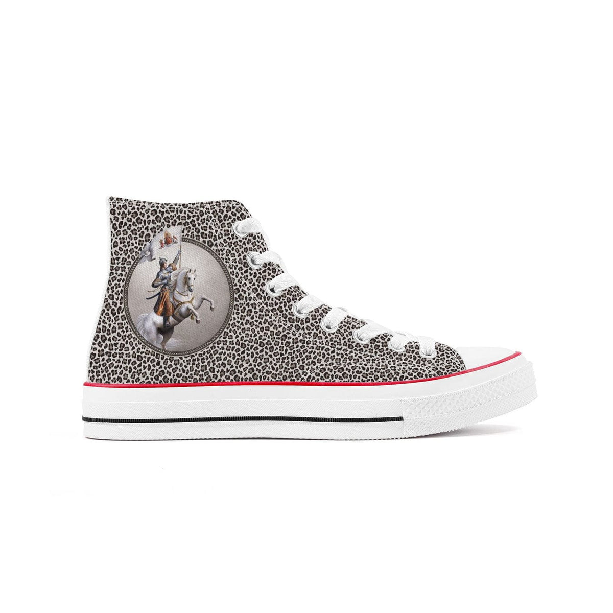 St. Joan of Arc In Battle Classic Canvas High Top Shoes (Leopard) Copyright VENXARA