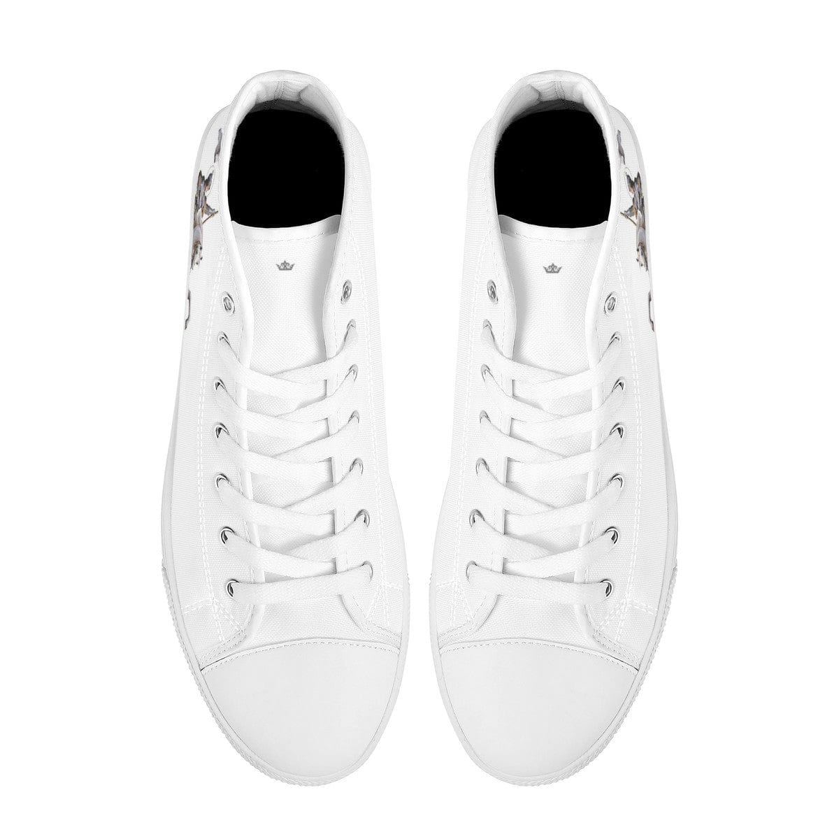 St. Joan of Arc in Battle Comfort Canvas High Top Shoes (White/White) Copyright VENXARA