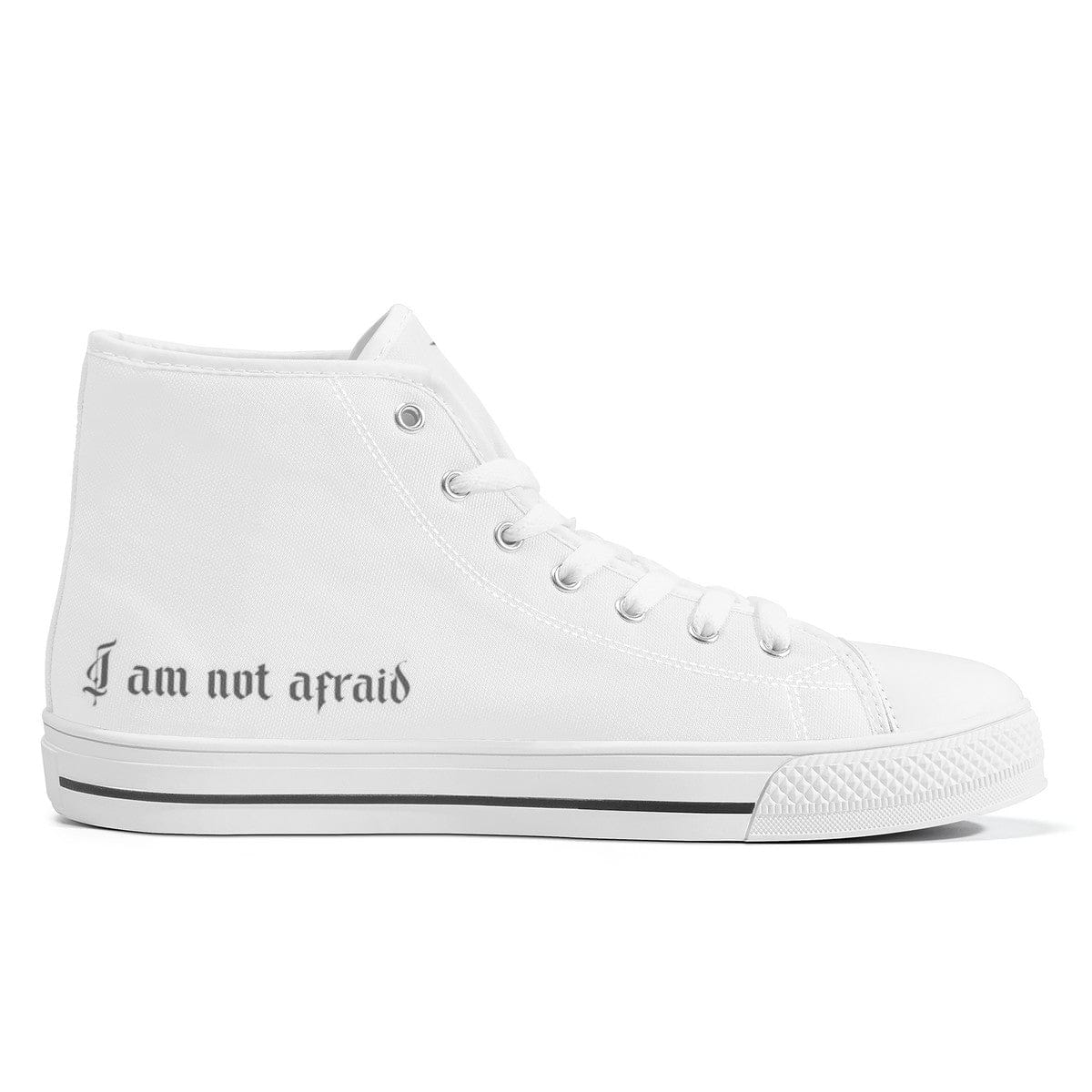 St. Joan of Arc in Battle Comfort Canvas High Top Shoes (White/White) Copyright VENXARA