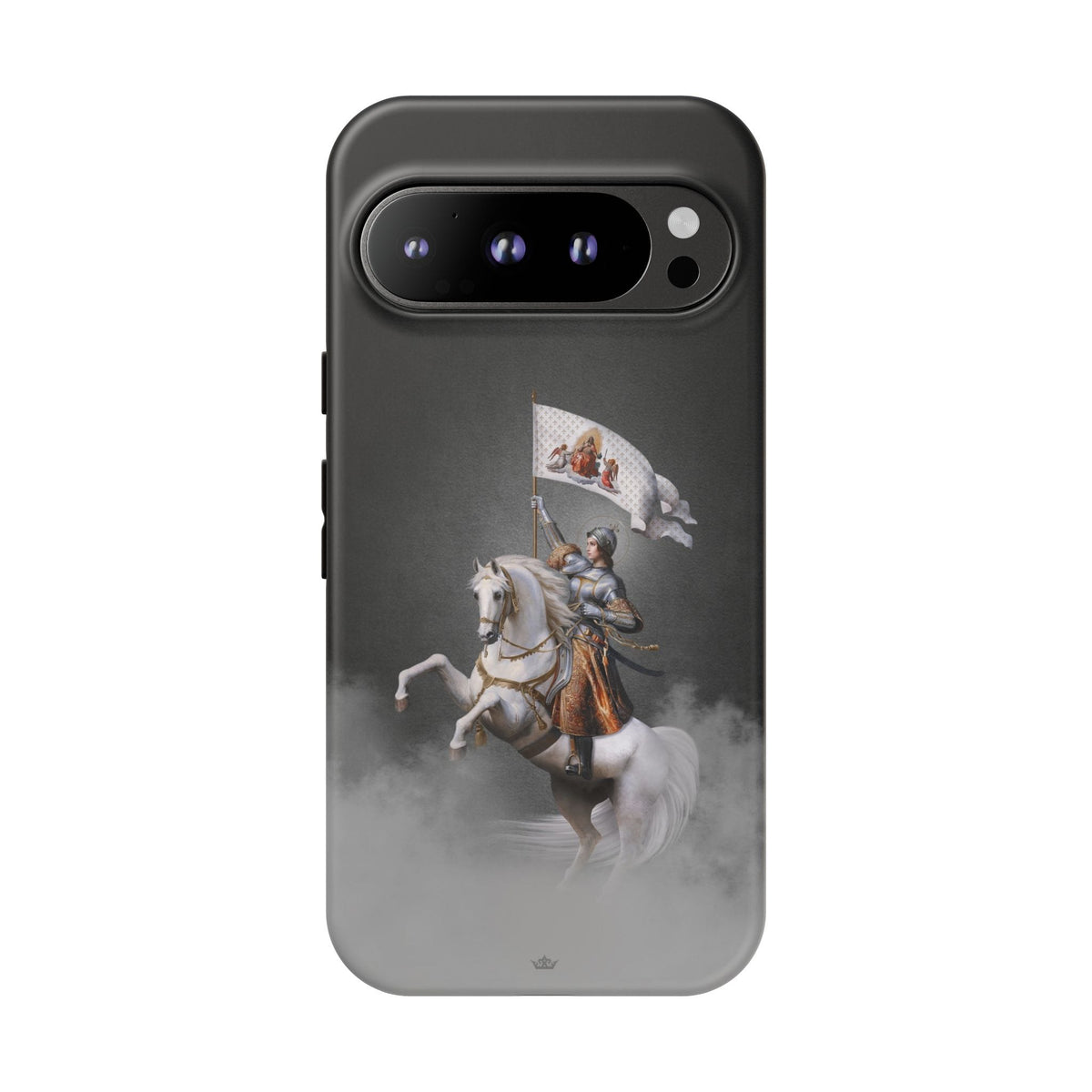 St. Joan of Arc in Battle Hard Phone Case (Dark) Copyright VENXARA