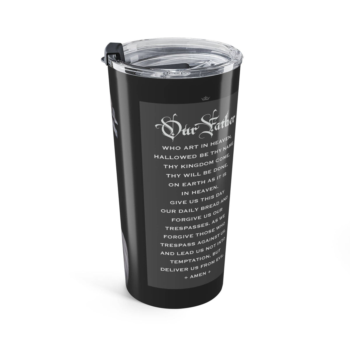 St. Joan of Arc in Battle Lord's Prayer Tumbler (Ash 20 oz) Copyright VENXARA