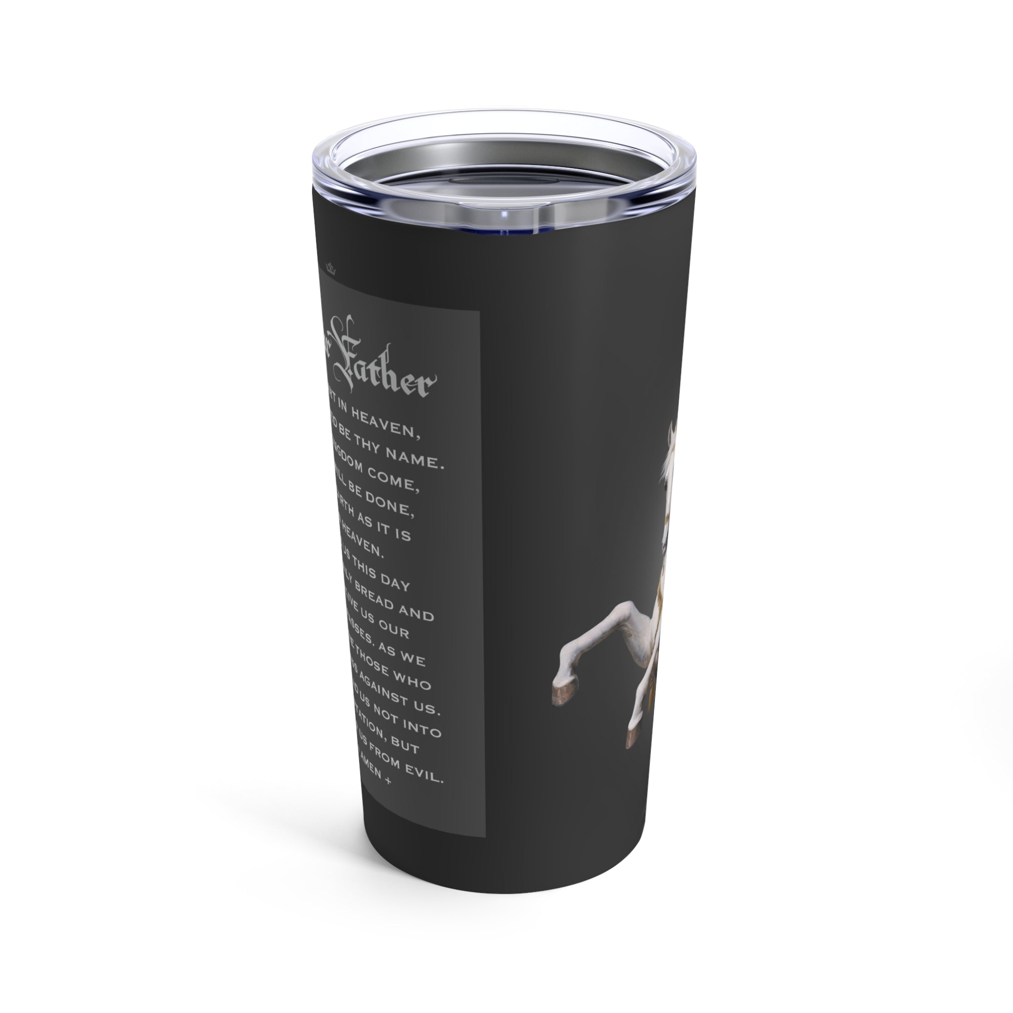 St. Joan of Arc in Battle Lord's Prayer Tumbler 20 oz. (Ash) - VENXARA®