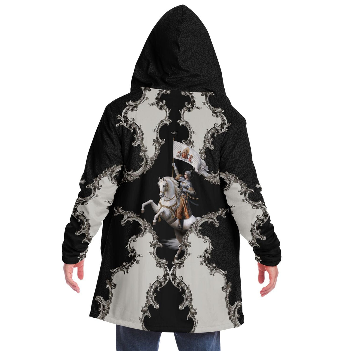 St. Joan of Arc in Battle Microfleece Cloak (Baroque Leopard) Copyright VENXARA