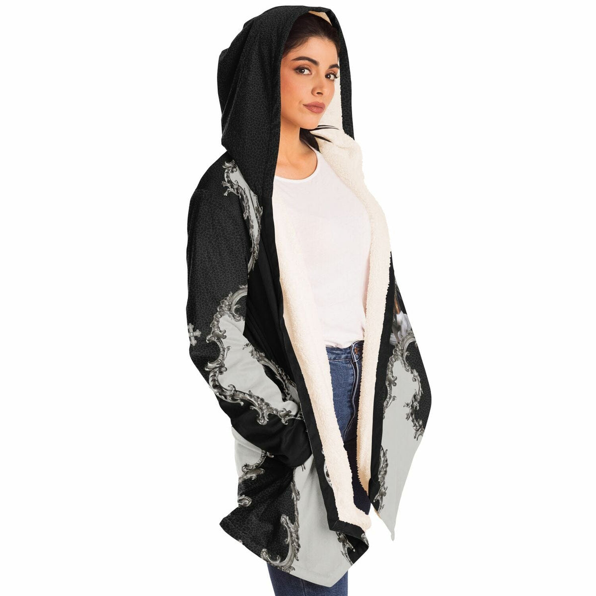 St. Joan of Arc in Battle Microfleece Cloak (Baroque Leopard) Copyright VENXARA
