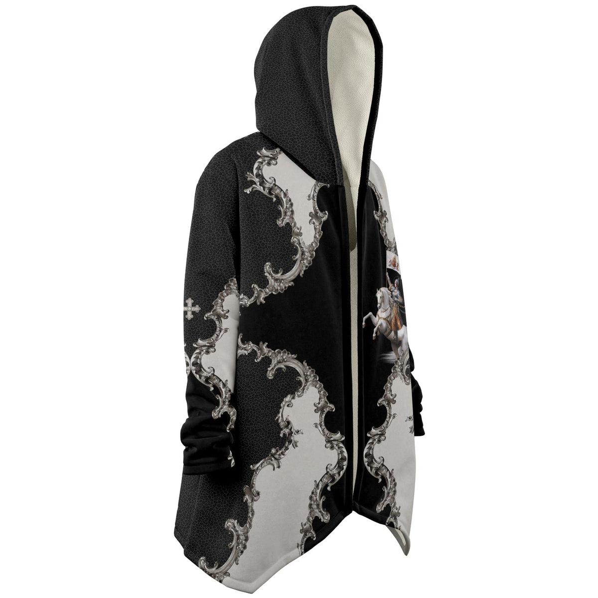 St. Joan of Arc in Battle Microfleece Cloak (Baroque Leopard) Copyright VENXARA