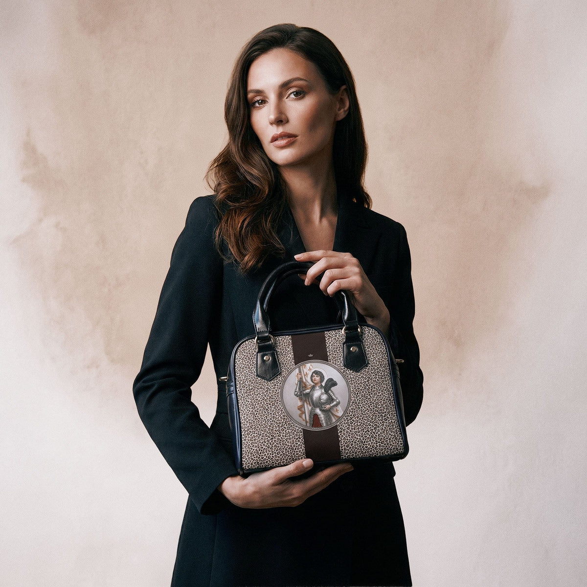 St. Joan of Arc Medallion Handbag (Leopard) Copyright VENXARA