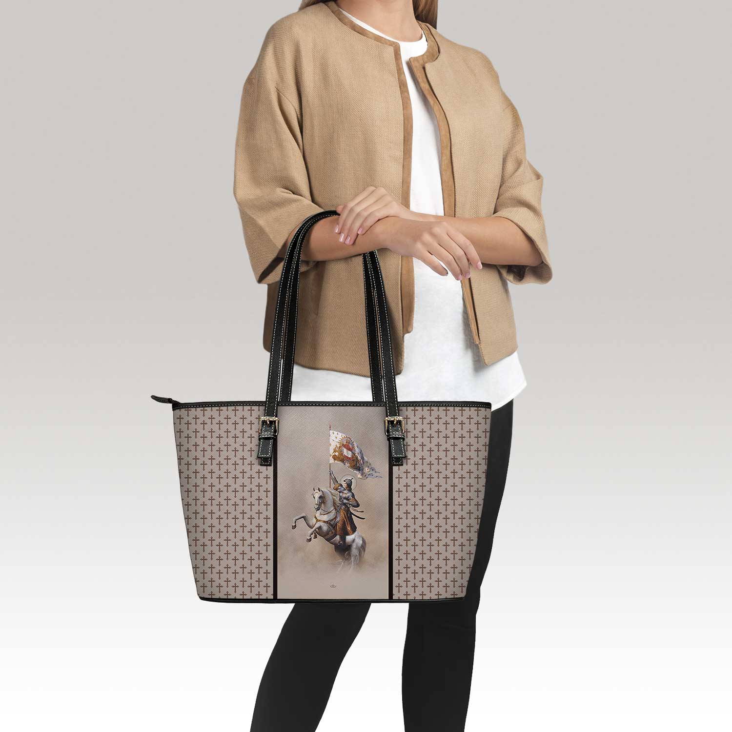 St. Joan of Arc Tote Bag (Crosses Dust) - VENXARA®