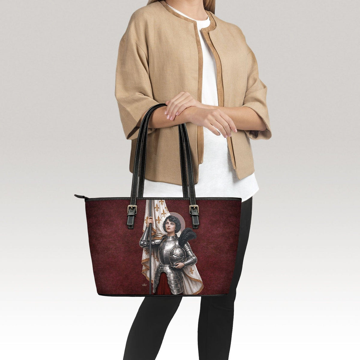 St. Joan of Arc Tote Bag (Vintage Garnet) Copyright VENXARA