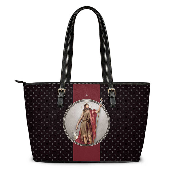 【PORTERNA】Roman tote bag St. John the Baptist Medallion Crosses Tote Bag (Black)