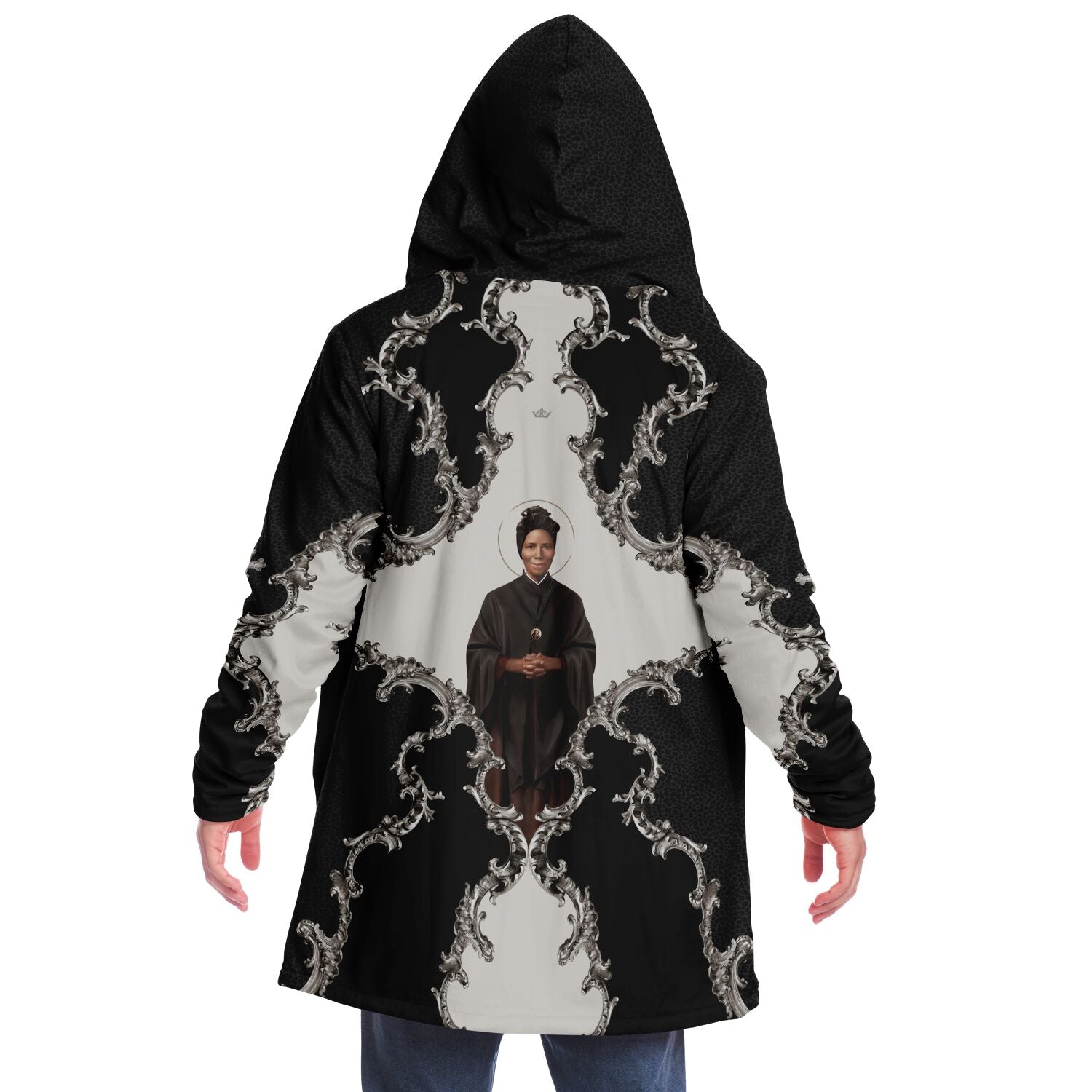 St. Josephine Bakhita Microfleece Cloak (Baroque Leopard) Copyright VENXARA