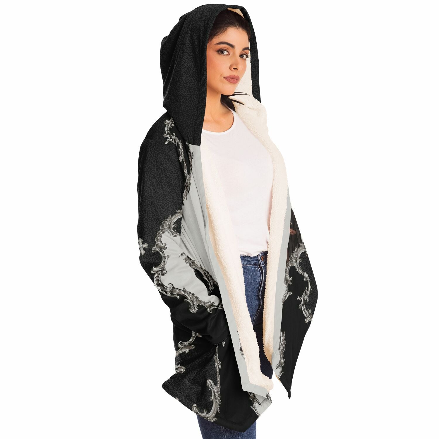 St. Josephine Bakhita Microfleece Cloak (Baroque Leopard) Copyright VENXARA