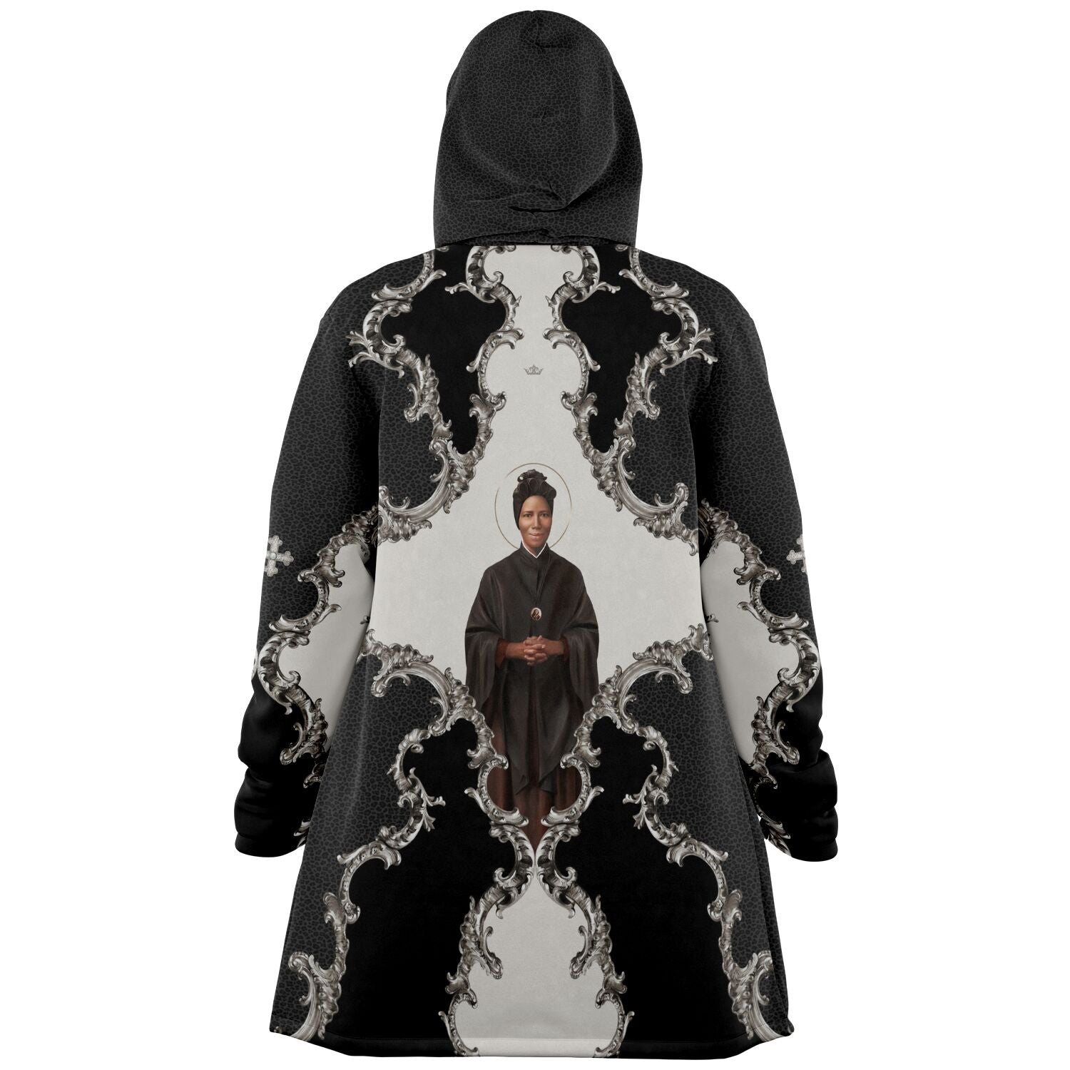 St. Josephine Bakhita Microfleece Cloak (Baroque Leopard) Copyright VENXARA