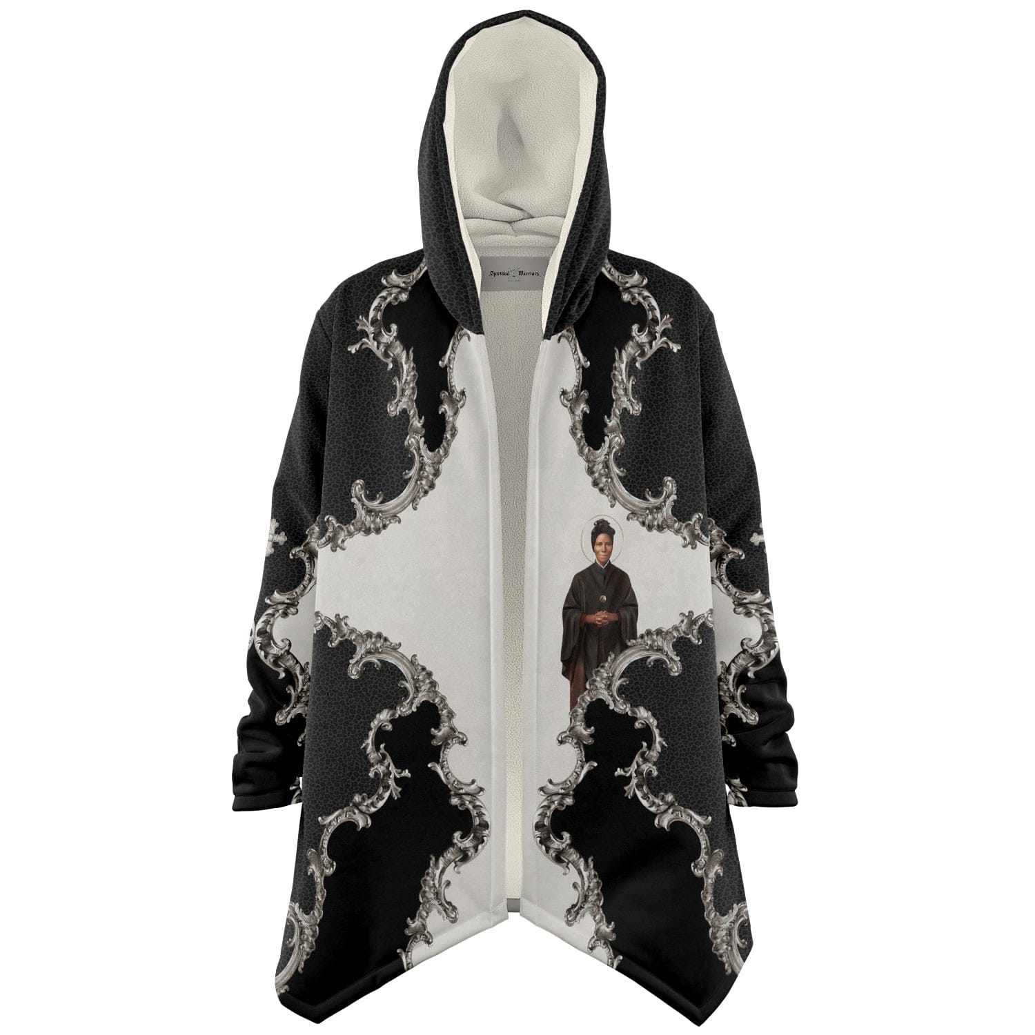 St. Josephine Bakhita Microfleece Cloak (Baroque Leopard) Copyright VENXARA