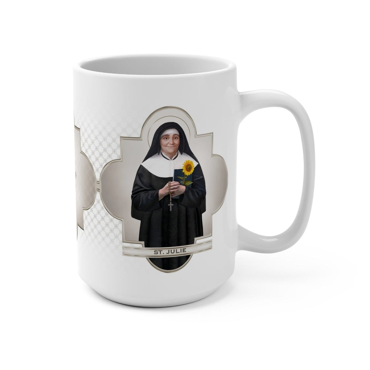 St. Julie Billiart Ceramic Mug (White 15 oz) Copyright VENXARA