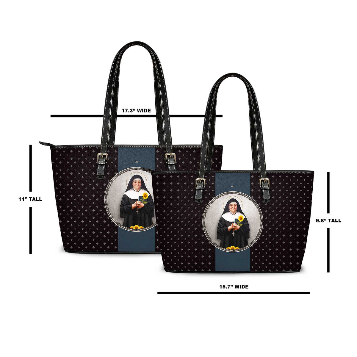 St. Julie Billiart Medallion Crosses Tote Bag (Black) Copyright VENXARA