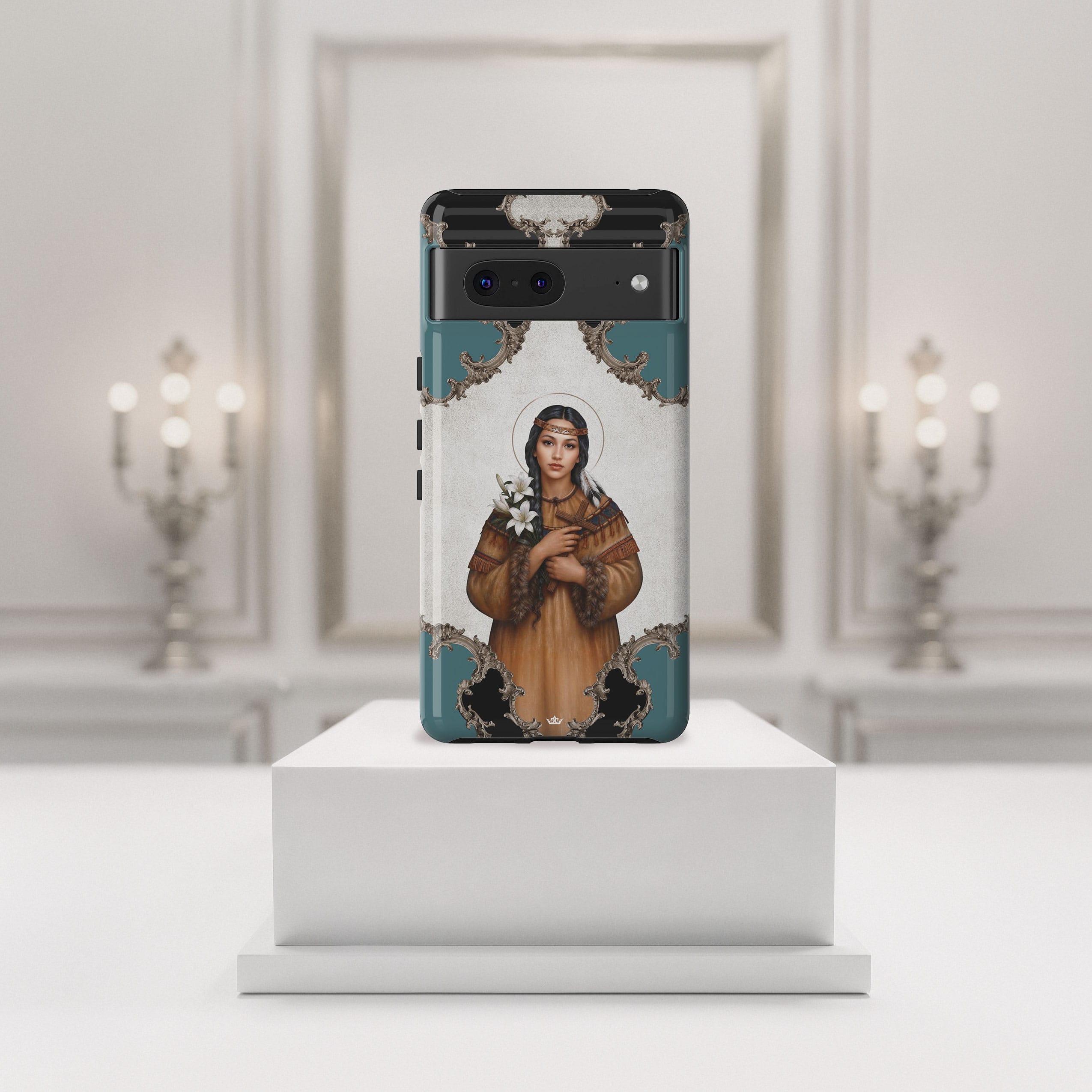 St. Kateri Hard Phone Case (Barqoue Blue) Copyright VENXARA