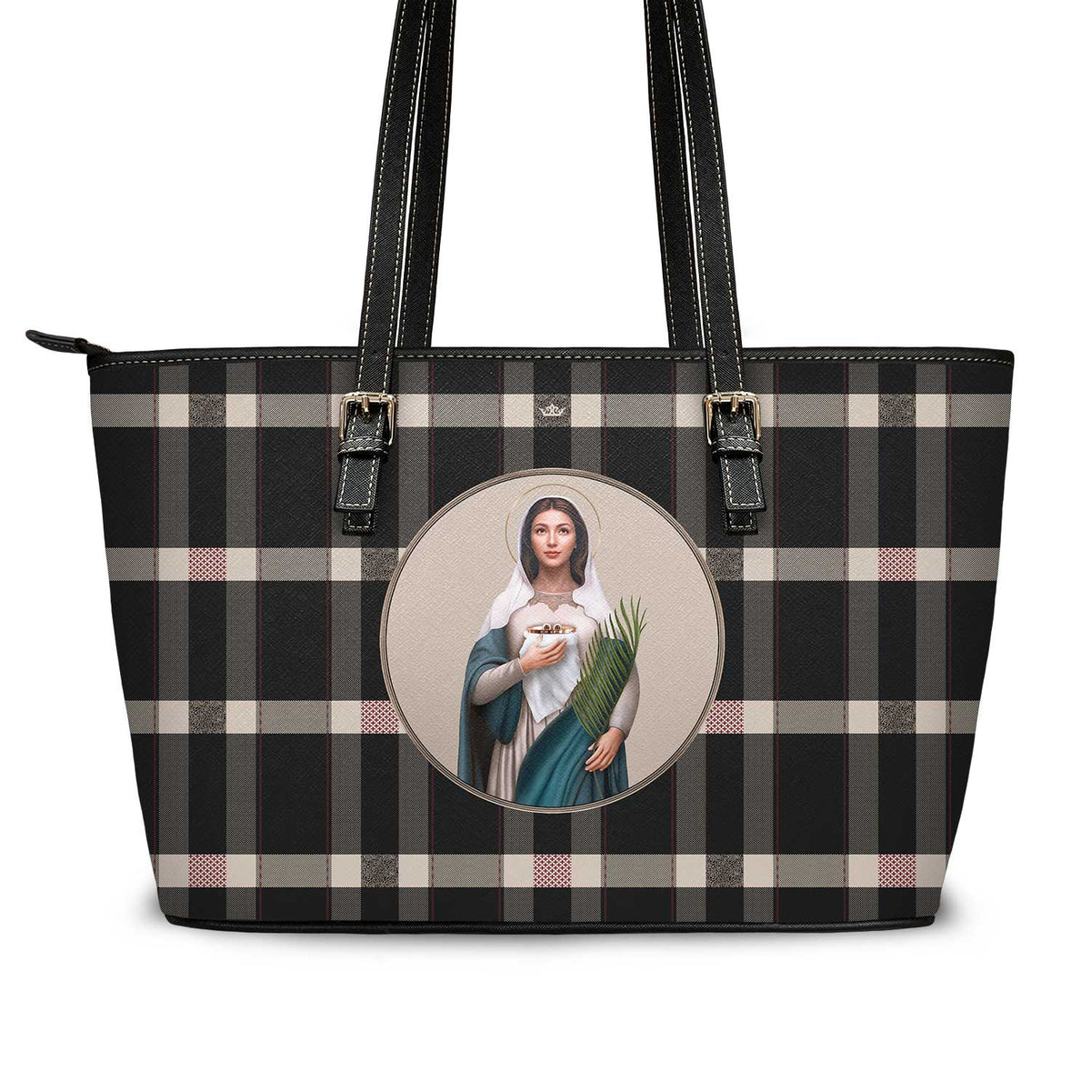 St. Lucy Tote Bag (Plaid) Copyright VENXARA