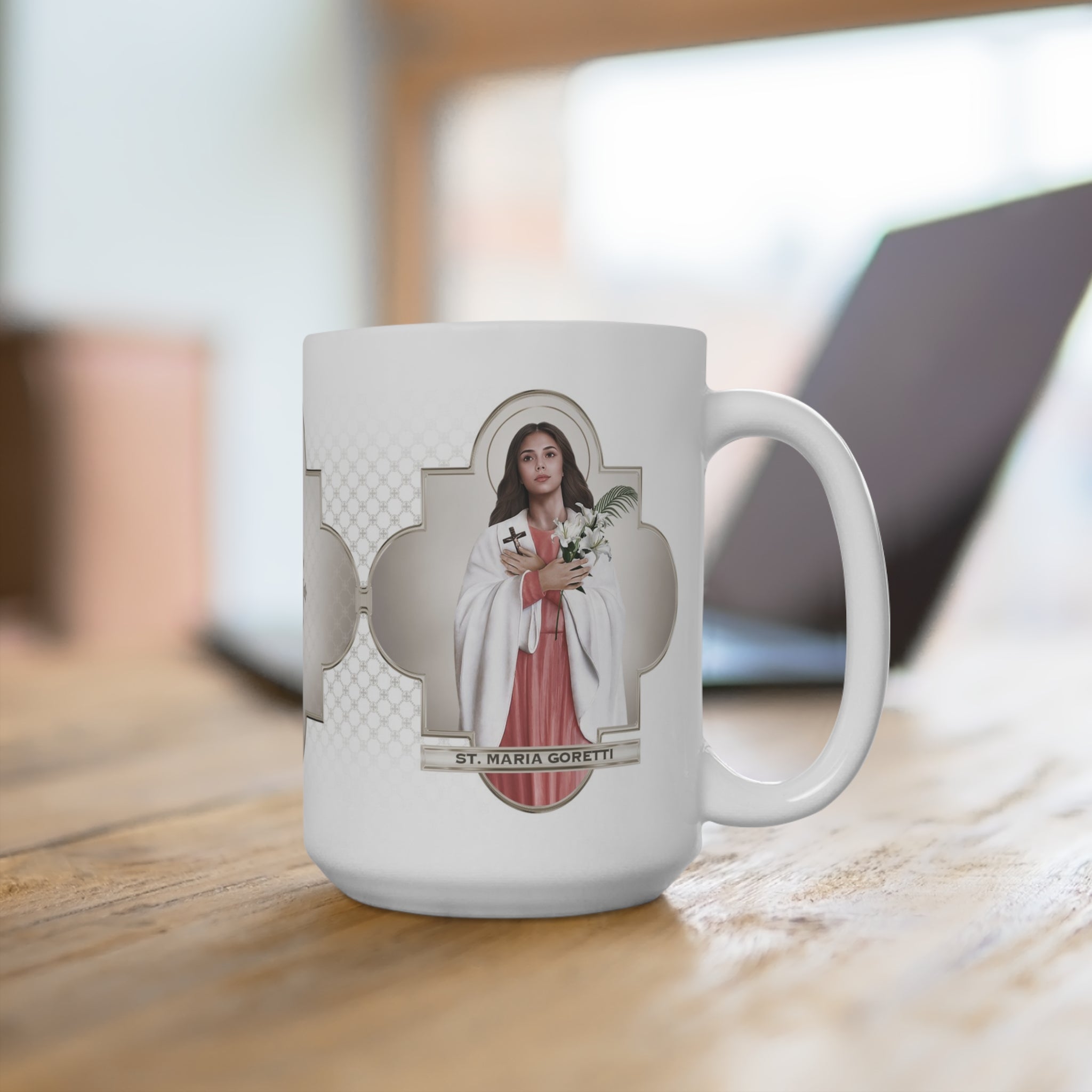 St. Maria Goretti Ceramic Mug (White 15 oz) - VENXARA®