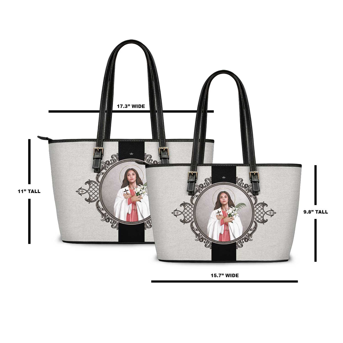 St. Maria Goretti Medallion Tote Bag (Sandstone) Copyright VENXARA