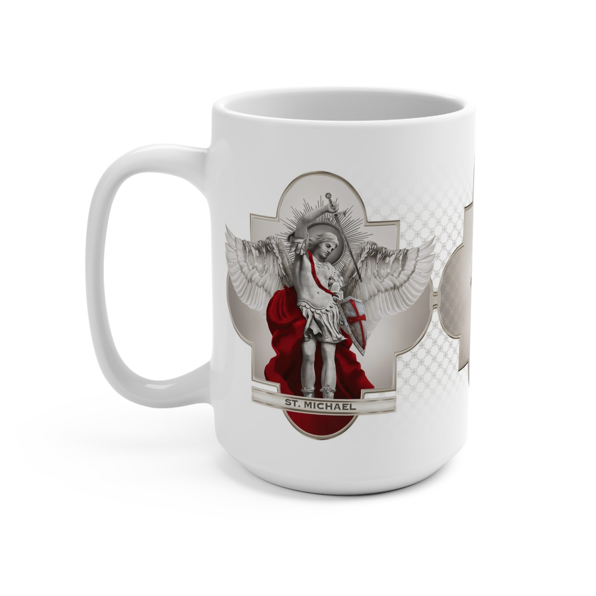 St. Michael the Archangel Ceramic Mug (White 15 oz) - VENXARA®