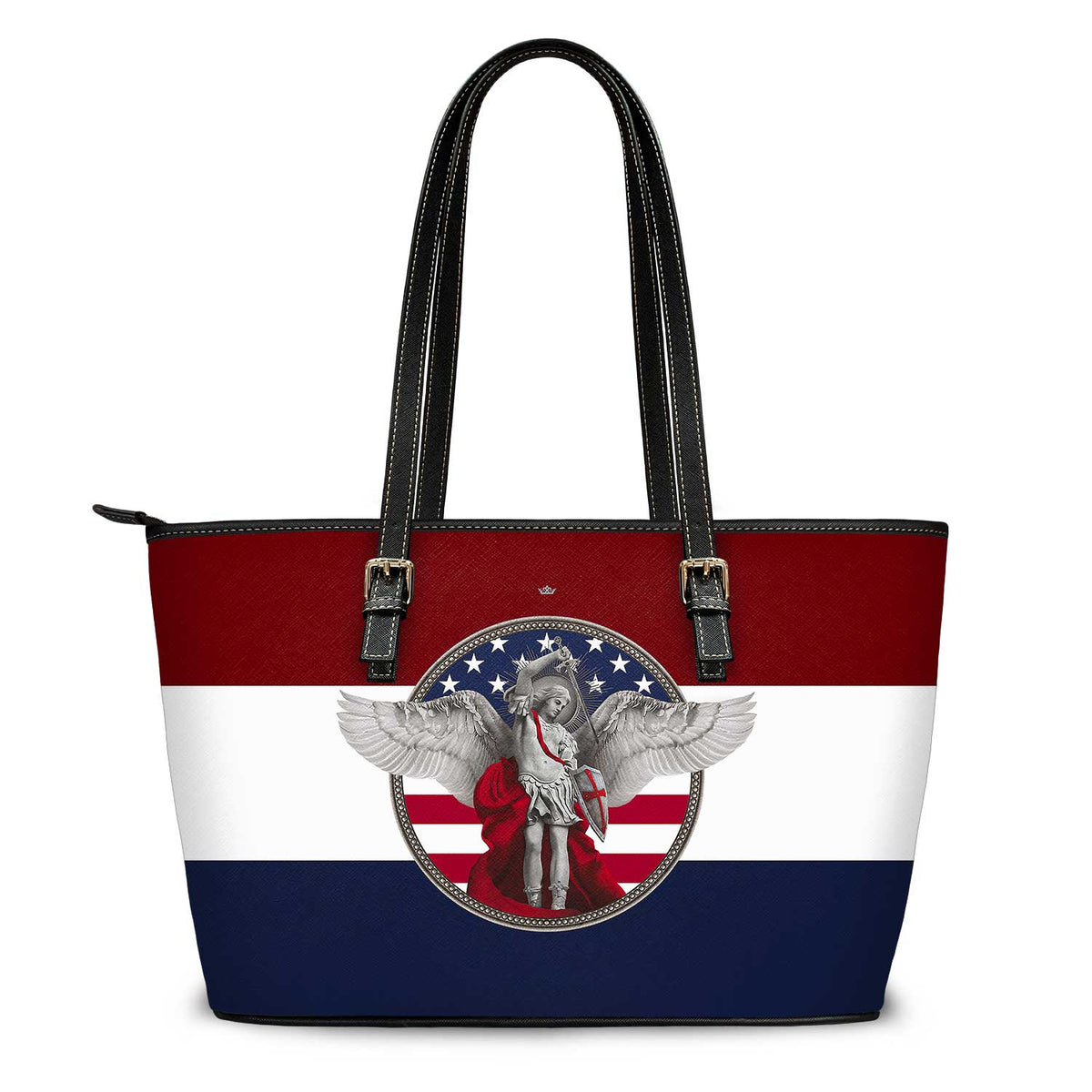 St. Michael the Archangel Medallion Tote Bag (Patriotic) Copyright VENXARA