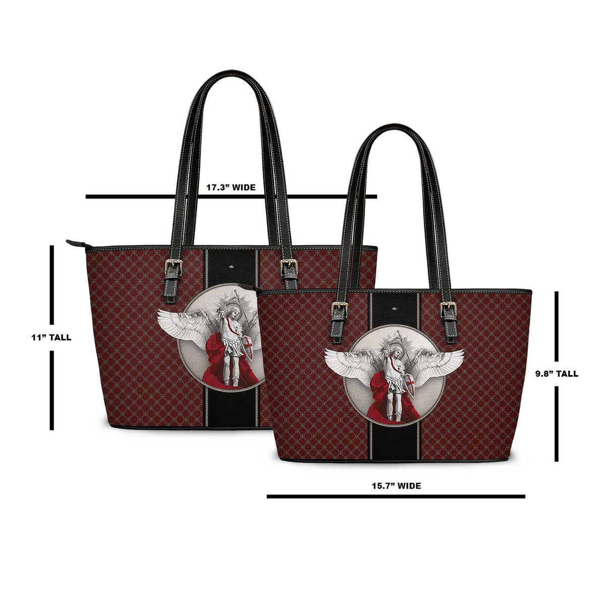 St. Michael the Archangel Medallion Tote Bag (Red Currant) Copyright VENXARA