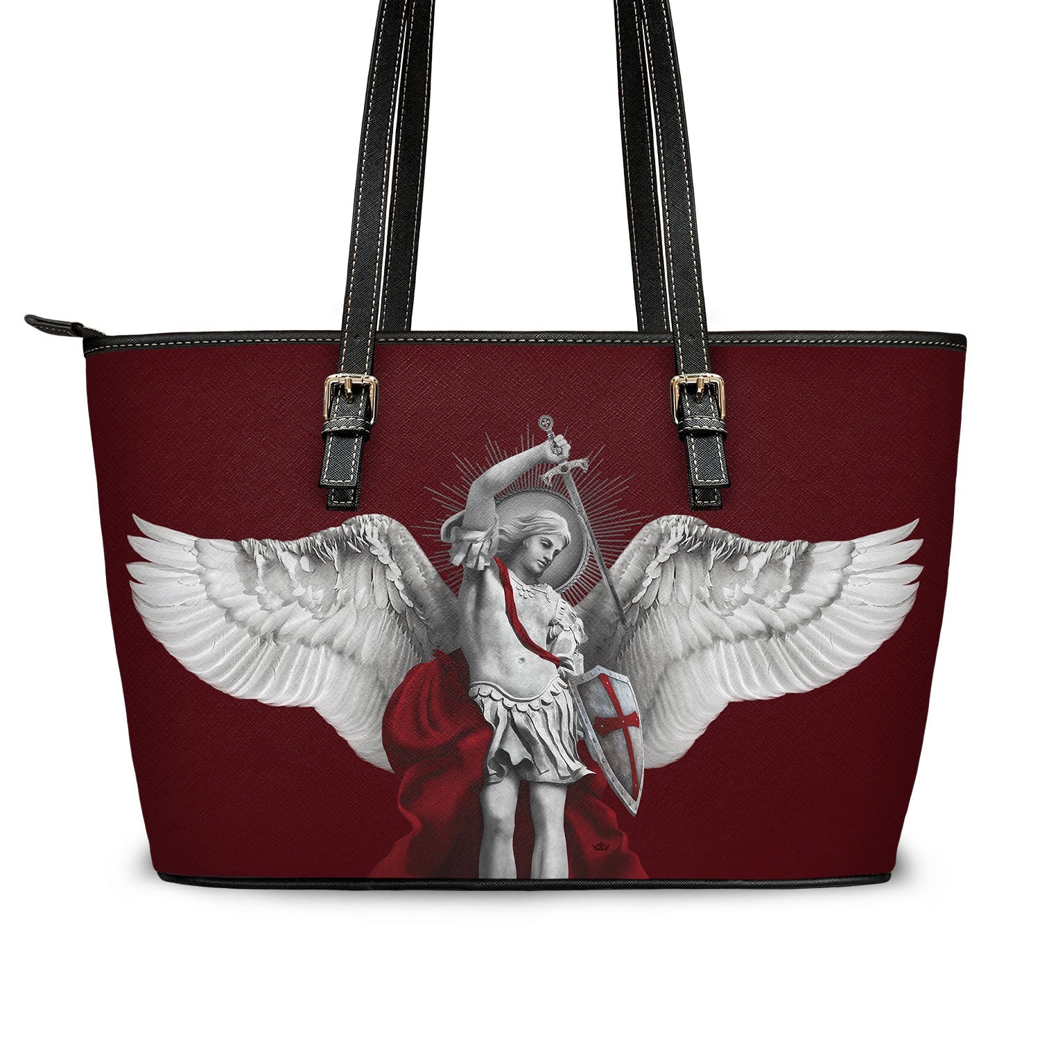 St. Michael the Archangel Tote Bag (Cardinal Red) - VENXARA