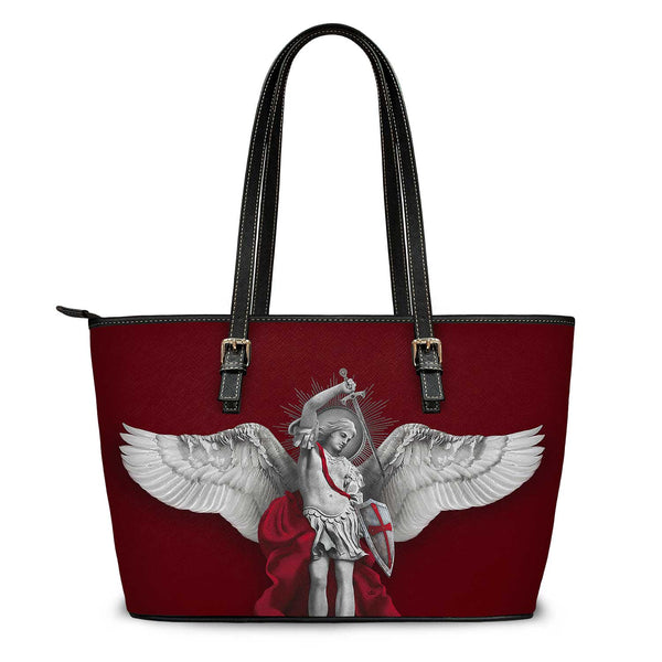 St. Michael the Archangel Tote Bag (Cardinal Red)