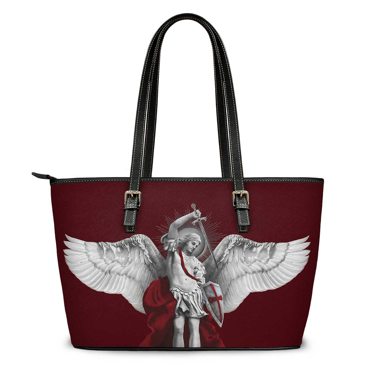 St. Michael the Archangel Tote Bag (Cardinal Red) Copyright VENXARA