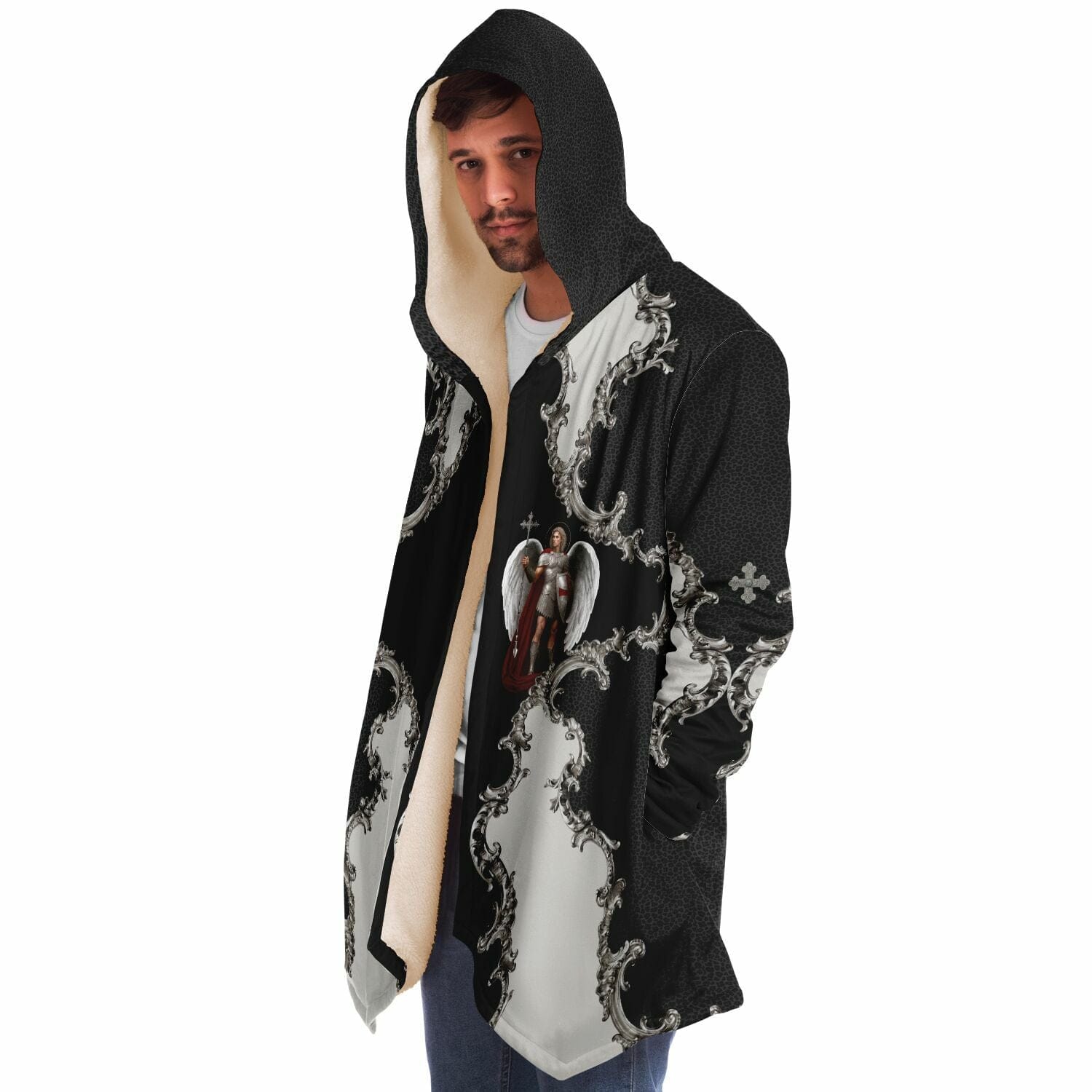 St. Michael the Archangel Victorious Microfleece Cloak (Baroque Leopar