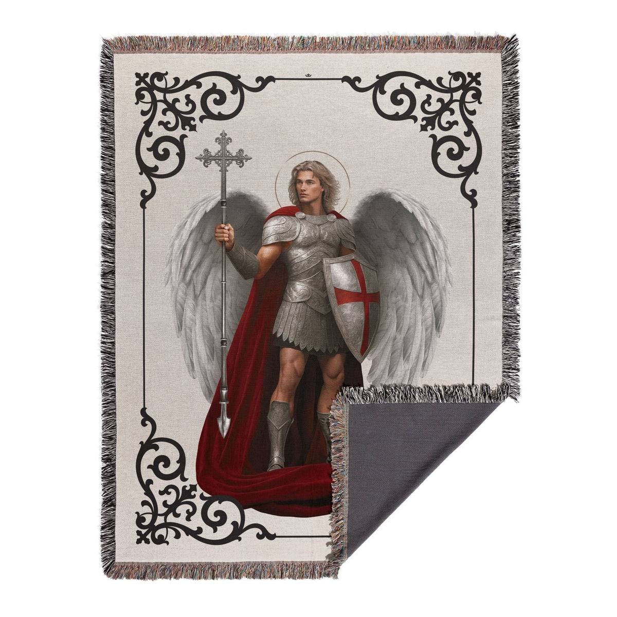 St. Michael the Archangel Victorious Woven Blanket Copyright VENXARA
