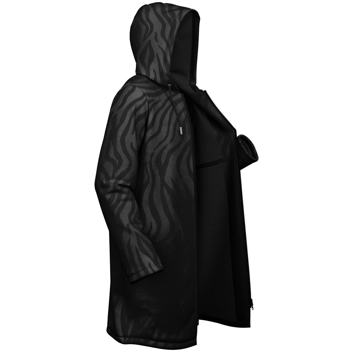 St. Michael the Archangel Victorious Zipper Microfleece Cloak (Black Platinum Stripe) Copyright VENXARA