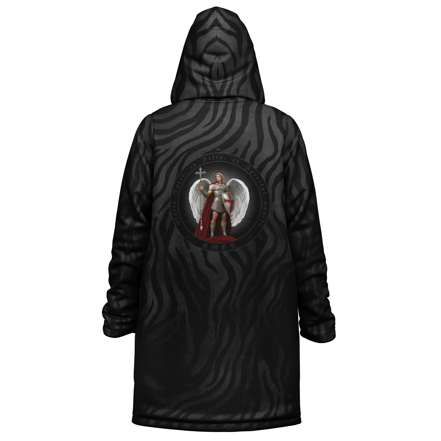 St. Michael the Archangel Victorious Zipper Microfleece Cloak (Black P
