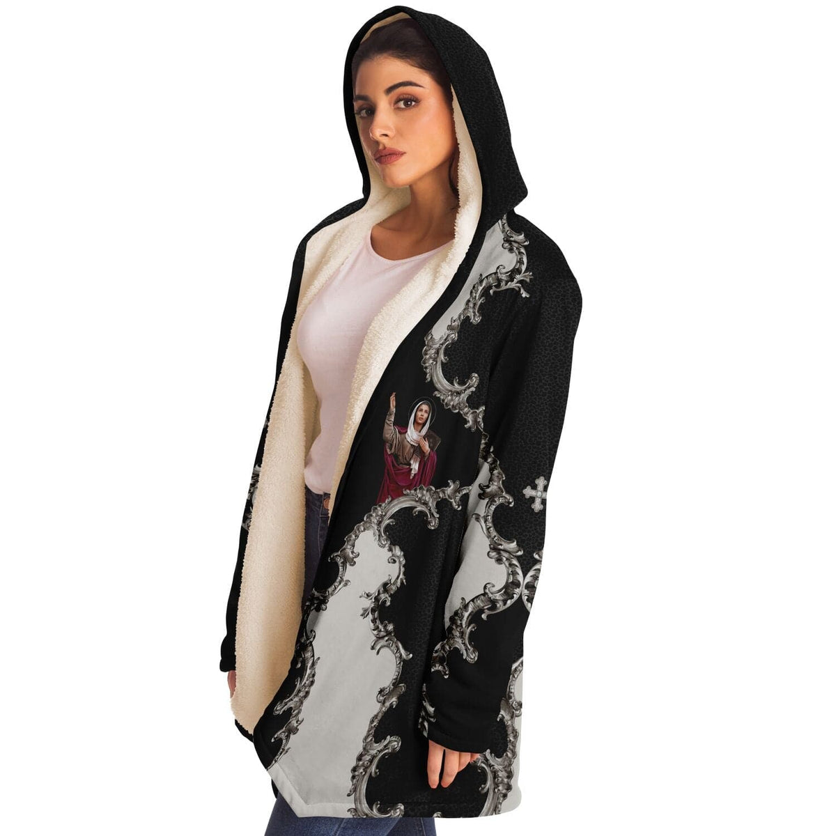 St. Monica Microfleece Cloak (Baroque Leopard) Copyright VENXARA