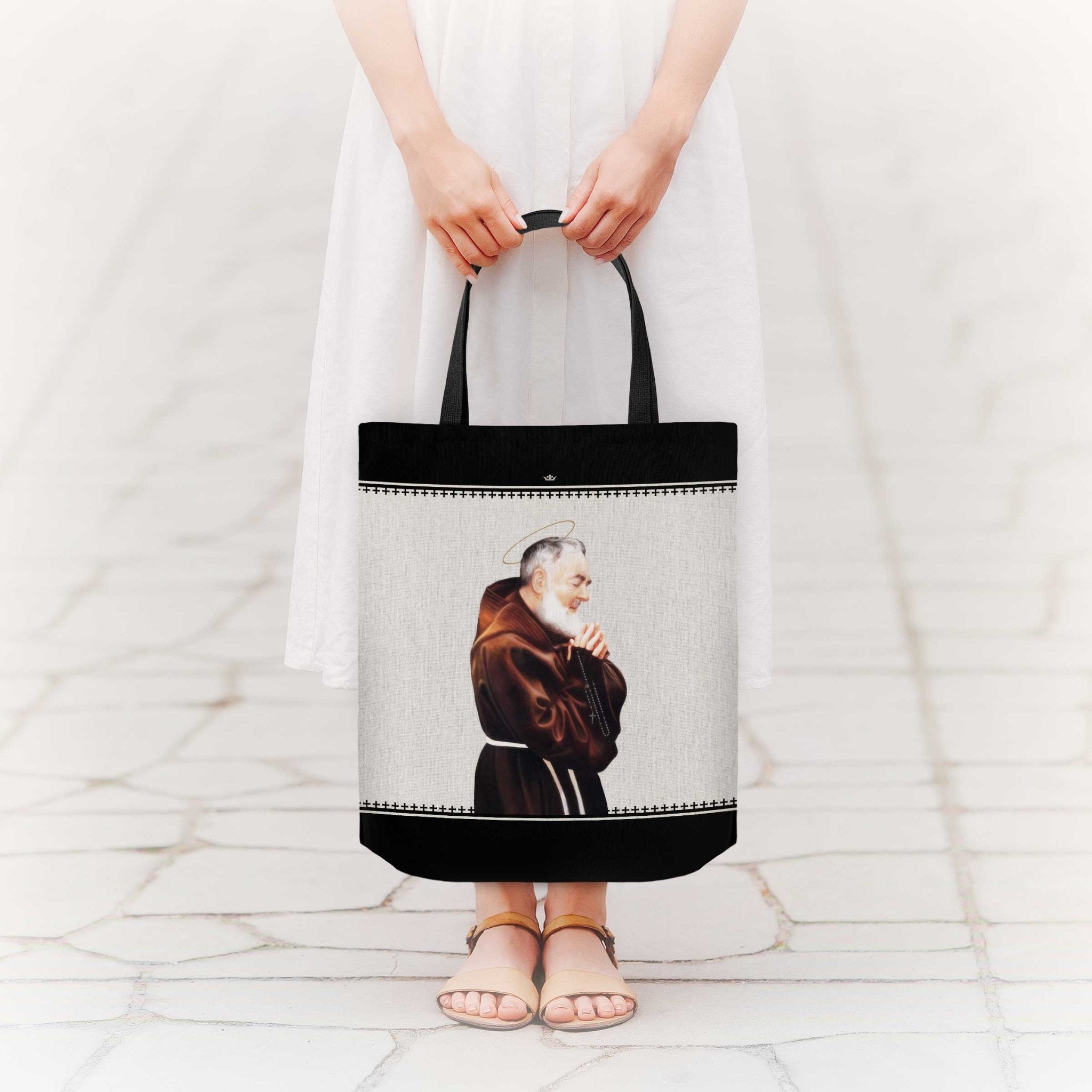 St. Padre Pio Canvas Tote Bag - VENXARA®