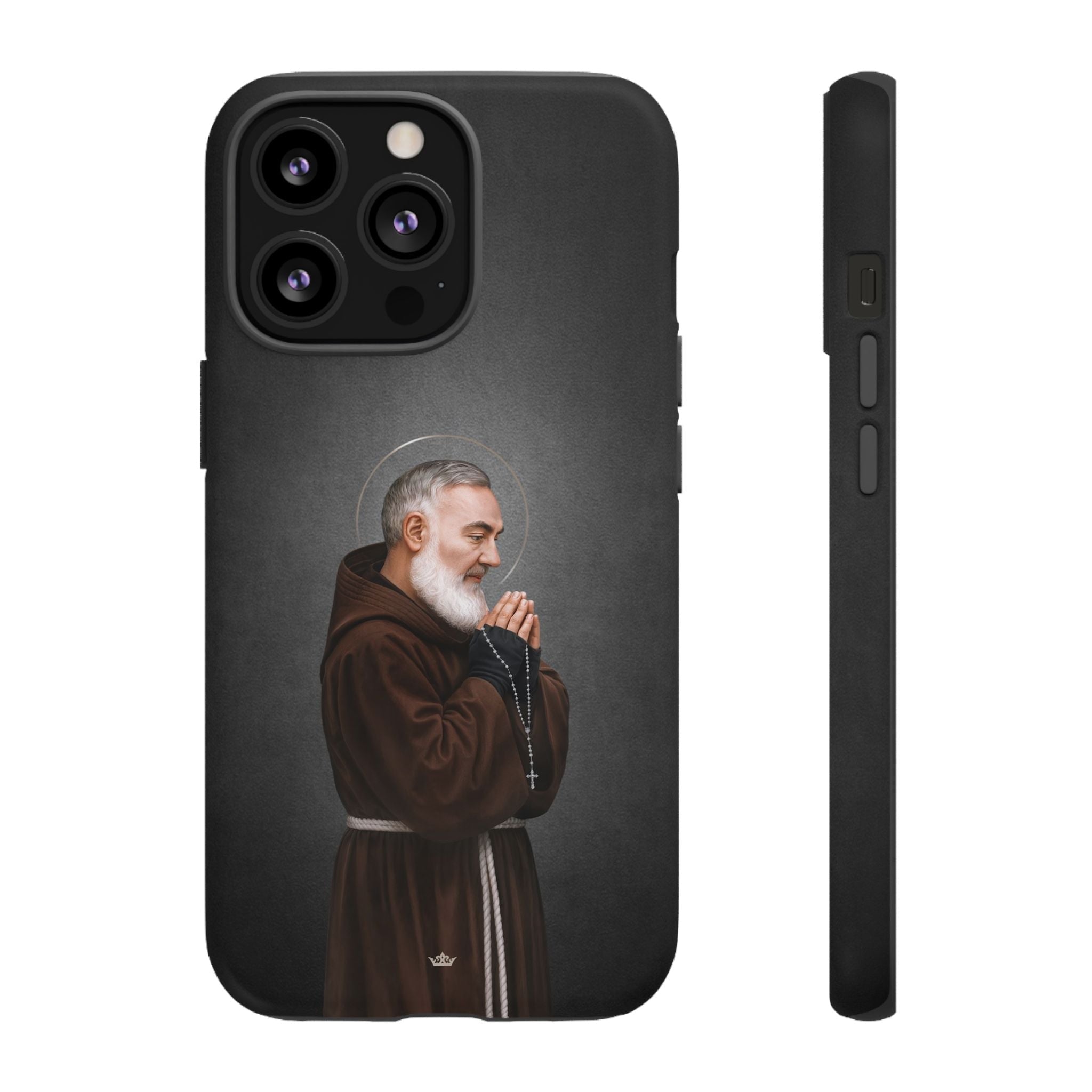 St. Padre Pio Hard Phone Case (Dark) - Venxara