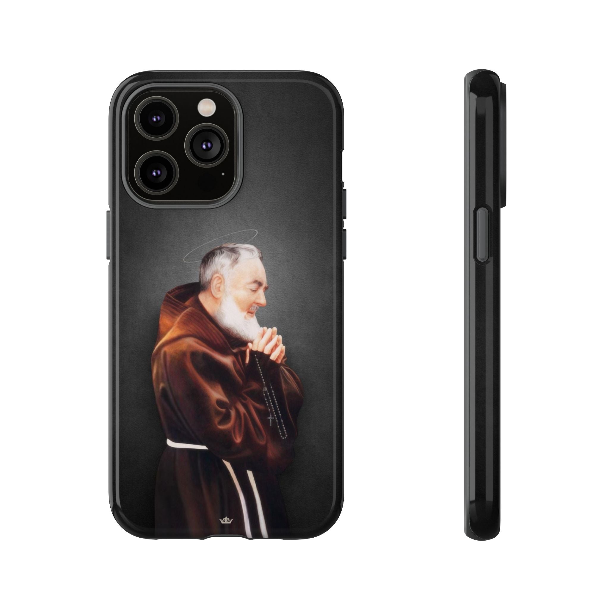 St. Padre Pio Hard Phone Case (Dark) - VENXARA®