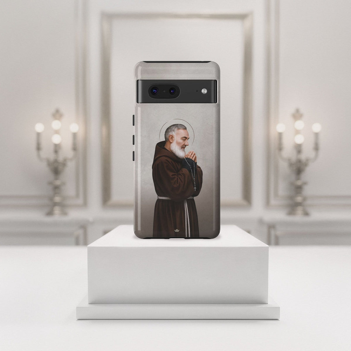 St. Padre Pio Hard Phone Case (Light) Copyright VENXARA