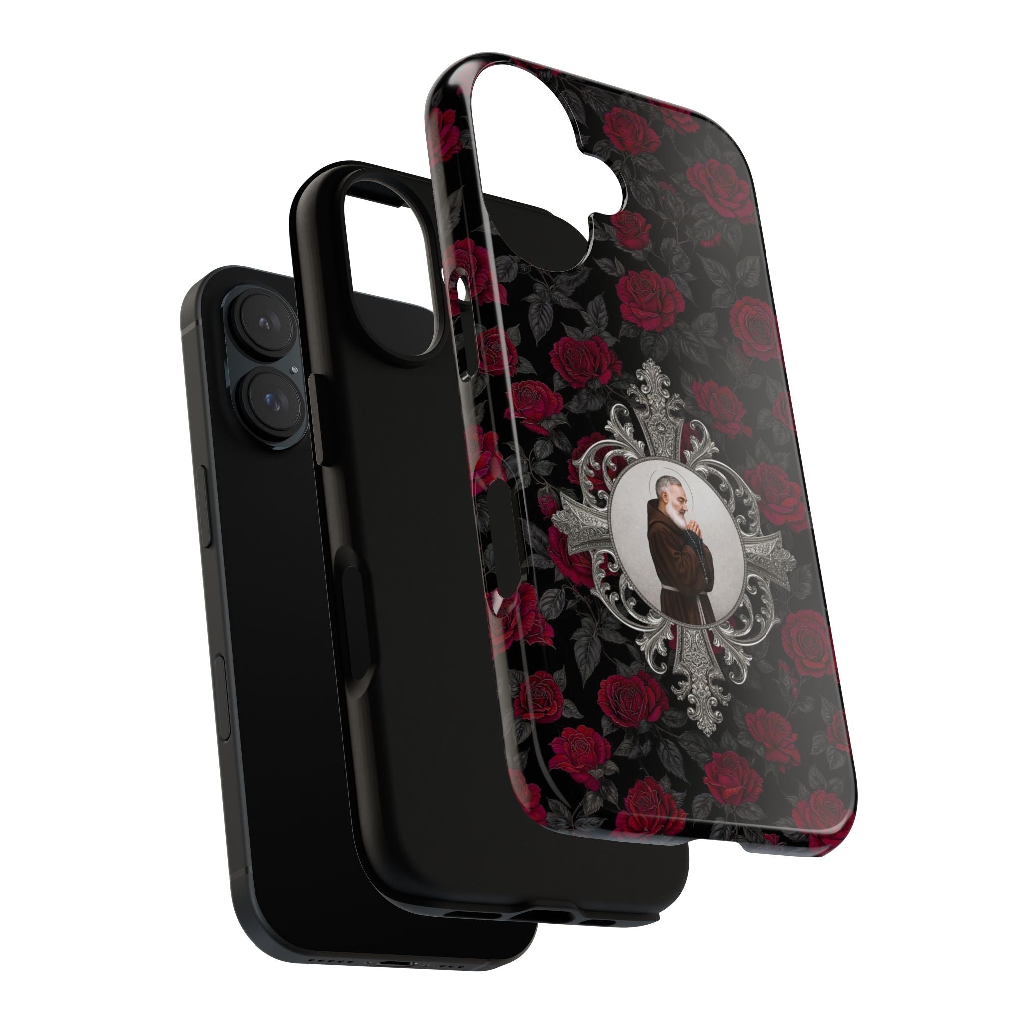 St. Padre Pio Hard Phone Case (Roses) - Venxara