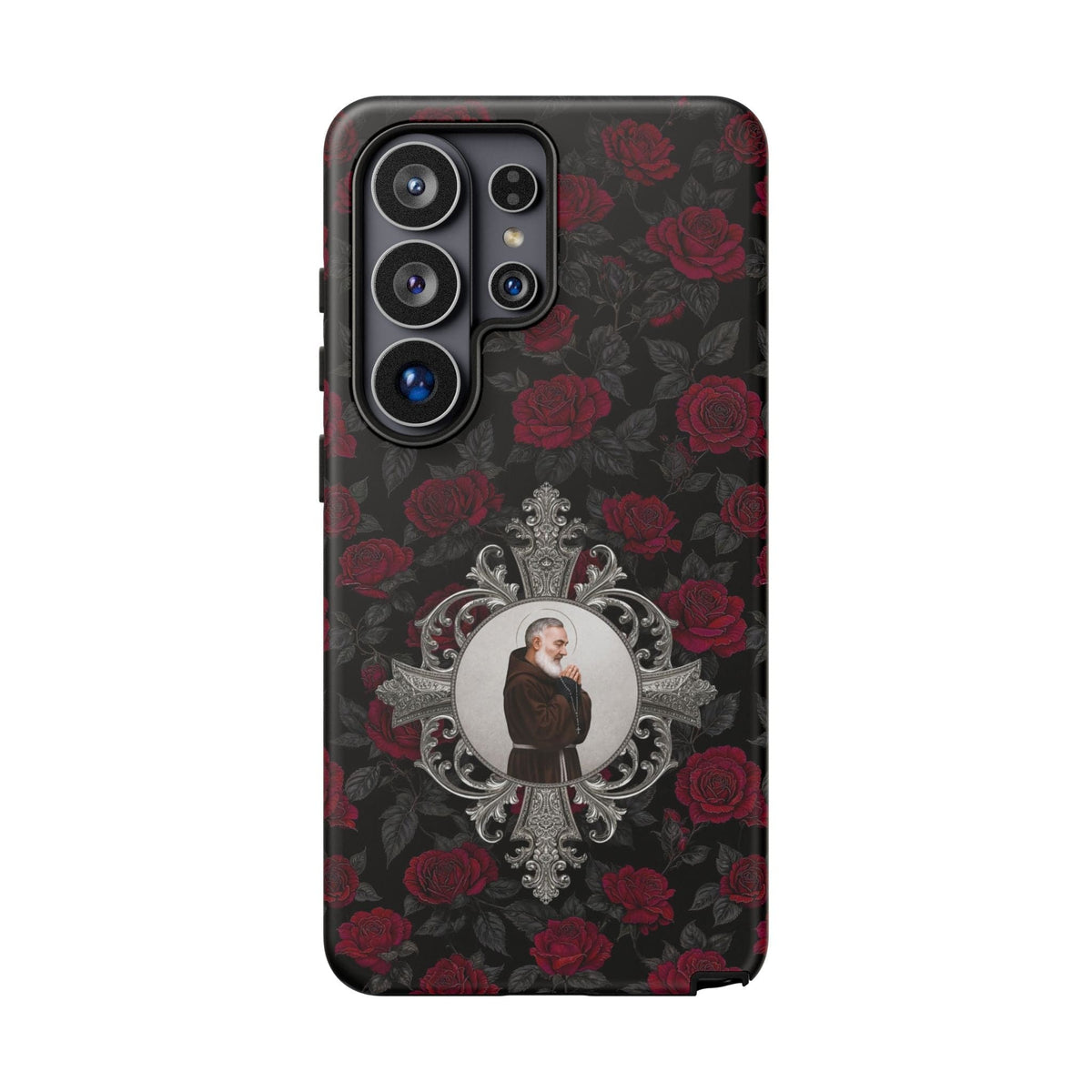 St. Padre Pio Hard Phone Case (Roses) Copyright VENXARA