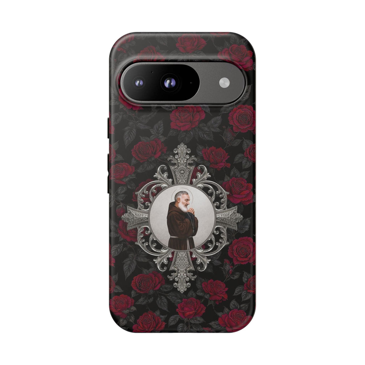 St. Padre Pio Hard Phone Case (Roses) Copyright VENXARA