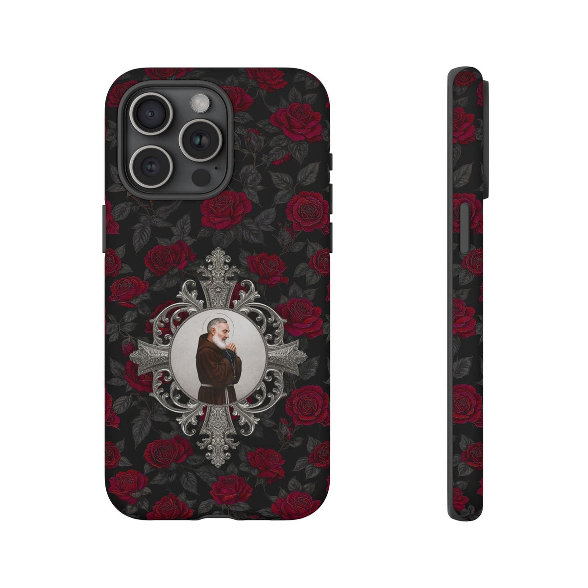 St. Padre Pio Hard Phone Case (Roses) Copyright VENXARA